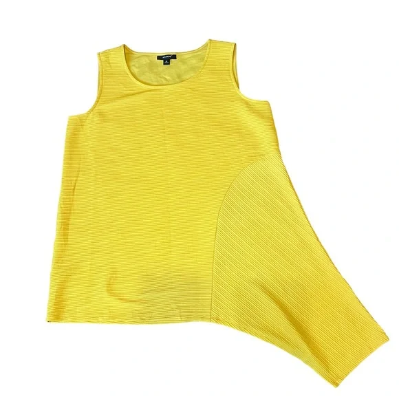 NWOT Alfani Striped Sleeveless Scoop-Neck Top, Goldenrod | 0X (12W) - Picture 9 of 11